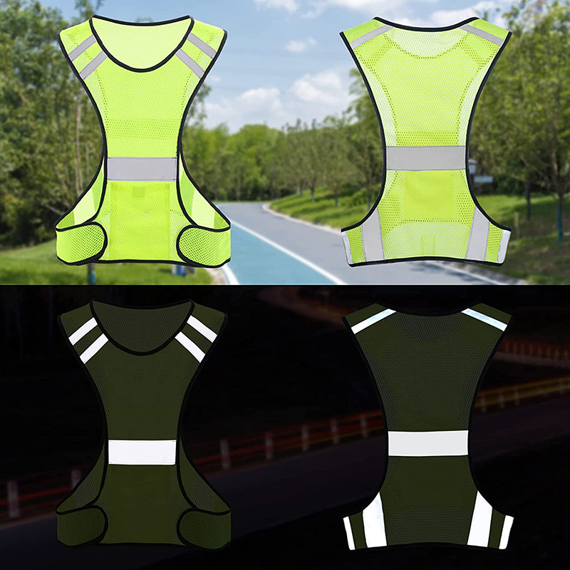 Reflective Cycling Vest - 야간 러닝 및 사이클링용 가벼운 통기성