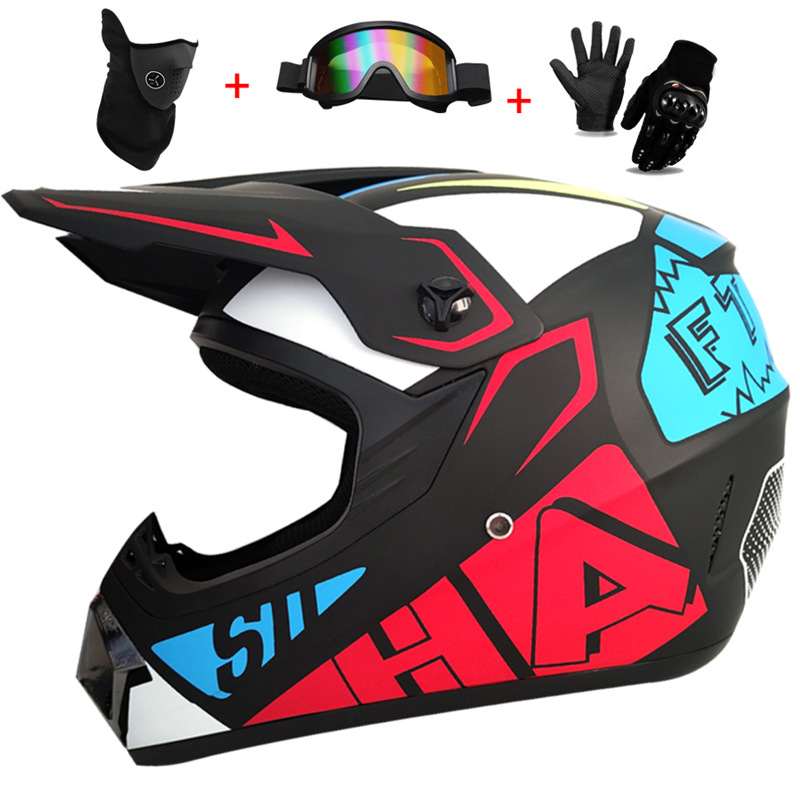 Cycling Protective Gear For Kids - 3Pcs 어린이용 오프로드 풀 헬멧, 모토크로스