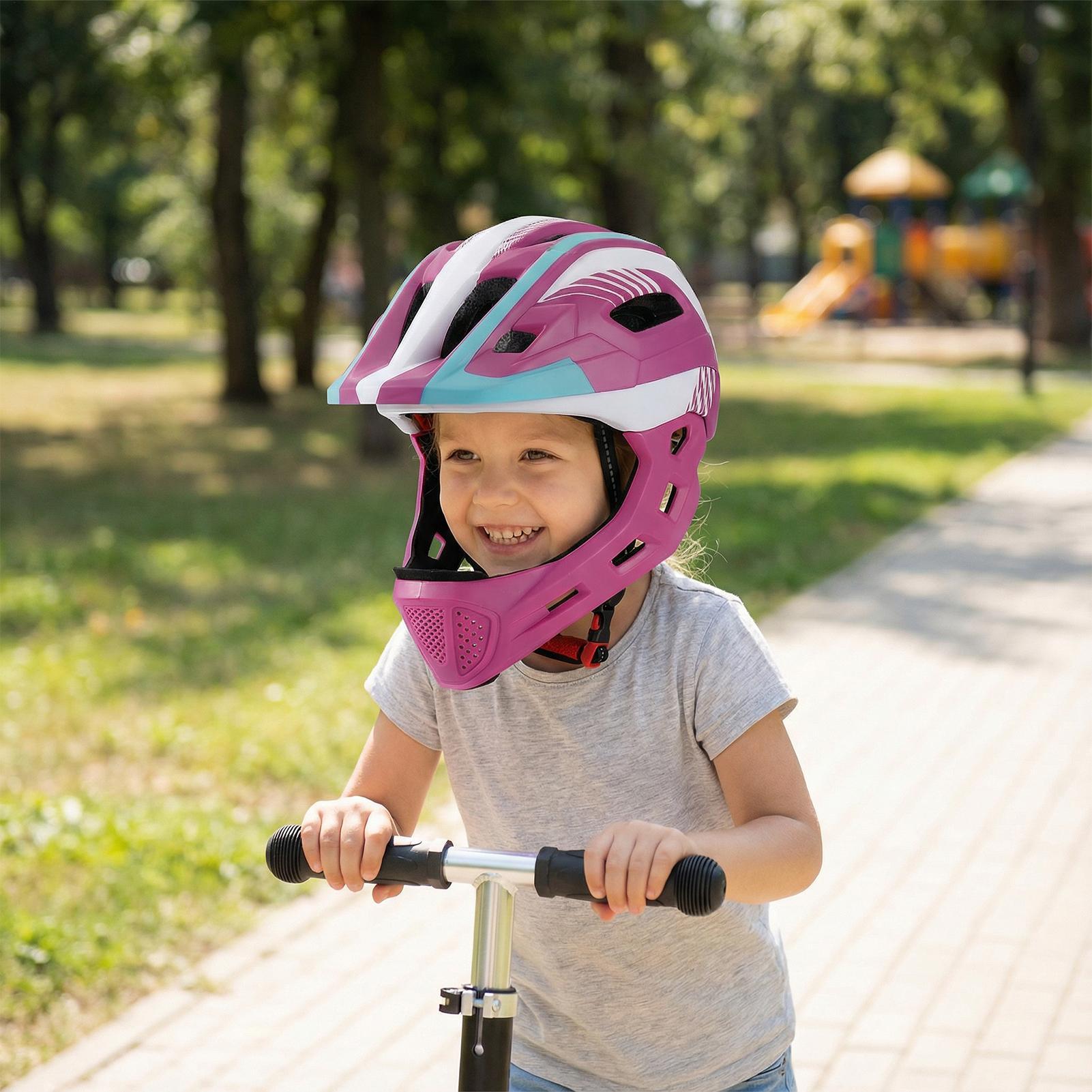 청소년 풀 페이스 헬멧 사이클링 머리 보호 장비 어린이 - Cycling Gear Beginner 리뷰 및 가격