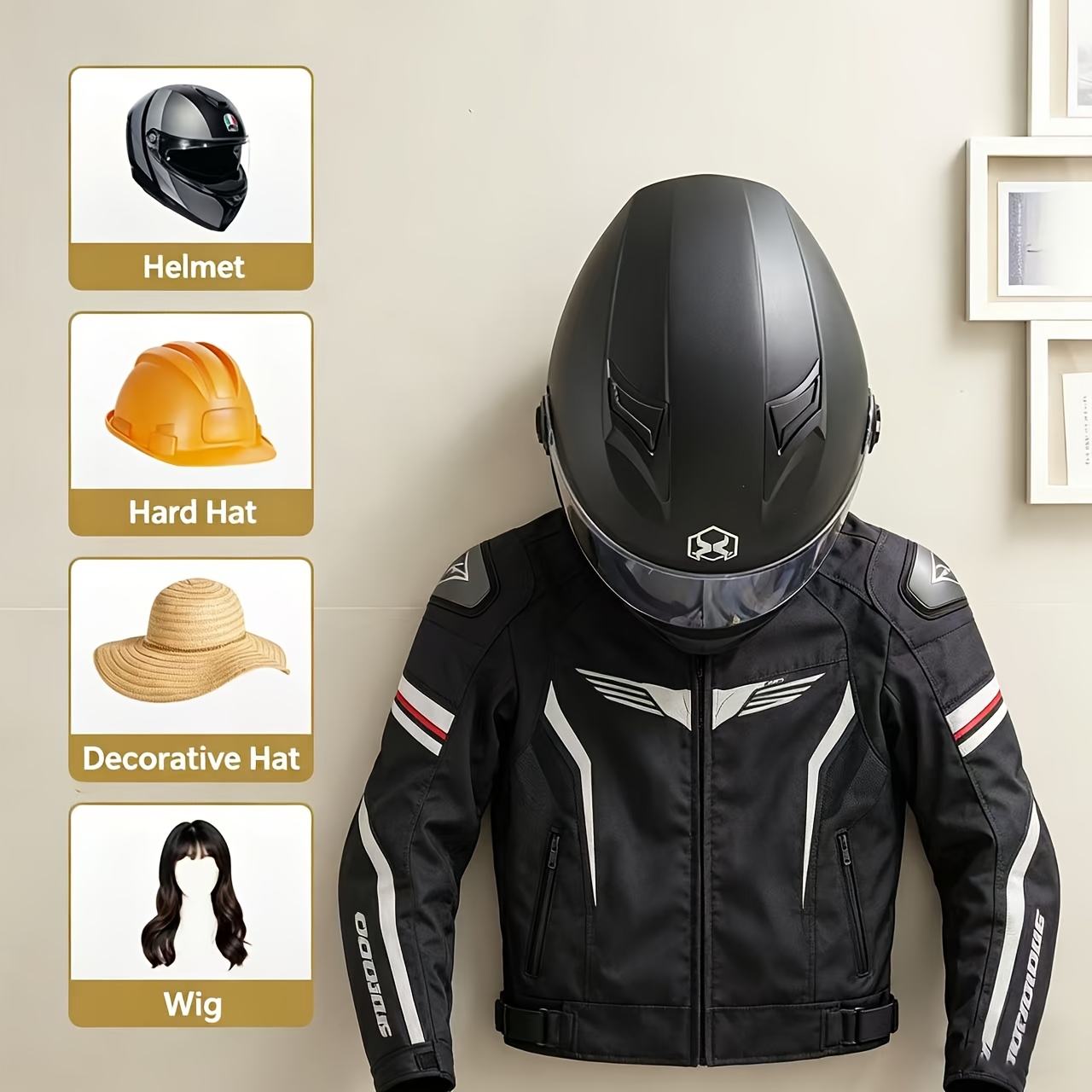 오토바이 헬멧 홀더 단단한 나무 강력한 강철 디자인 헬 - Cycling Gear Wall Organizer 리뷰 및 가격
