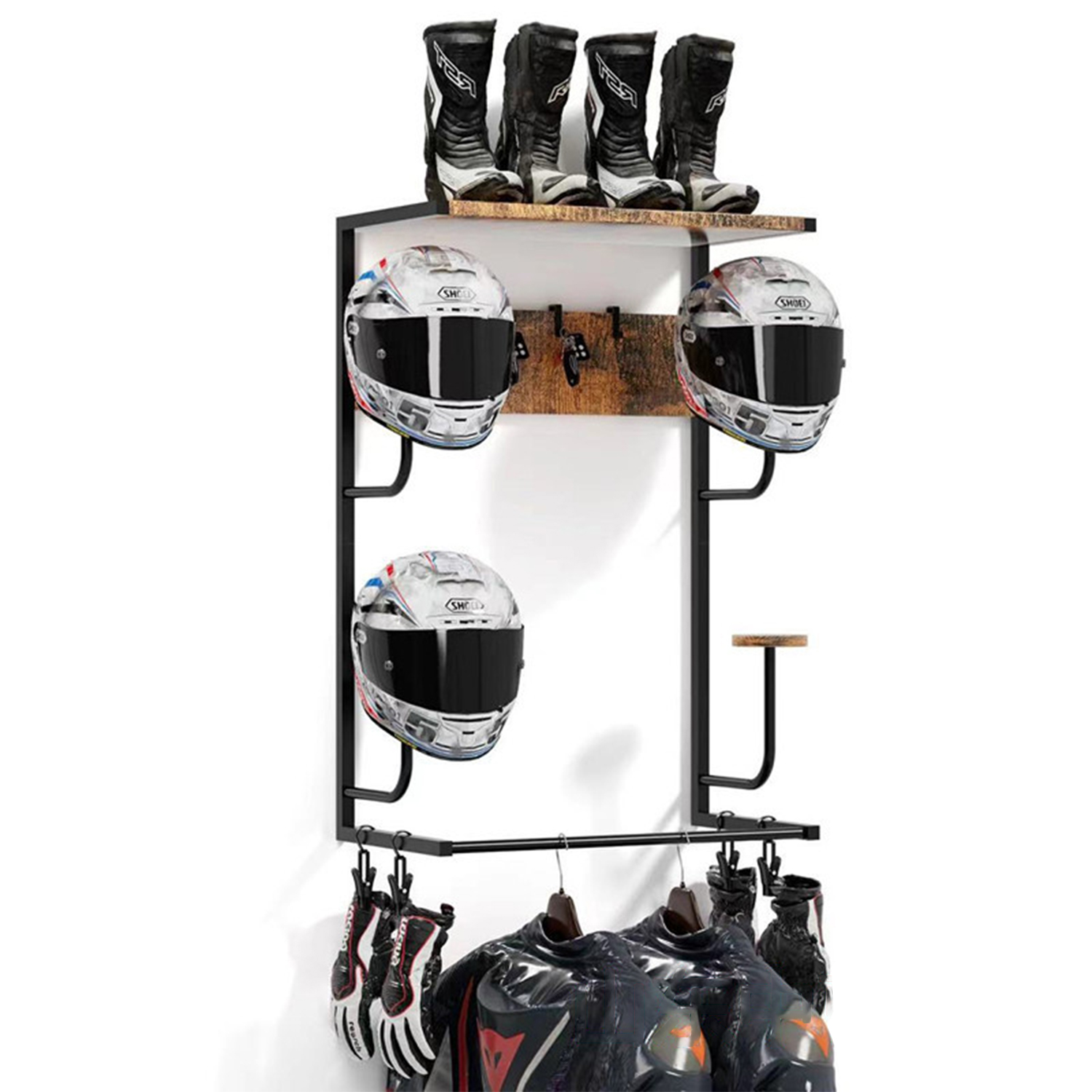 오토바이 헬멧 홀더, 4개의 장갑 칩 및 후크가 있는  - Cycling Gear Wall Organizer 리뷰 및 가격