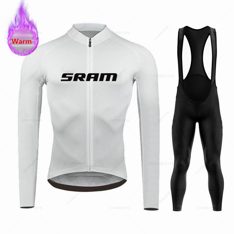 Sram 팀 겨울 긴 소매 열 양털 사이클링 저지 세트 - Cycling Gear Logo 리뷰 및 가격